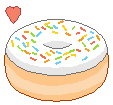 Pixel White Donut With Sprinkles