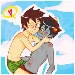 Karkat and John - Colored Lineart -