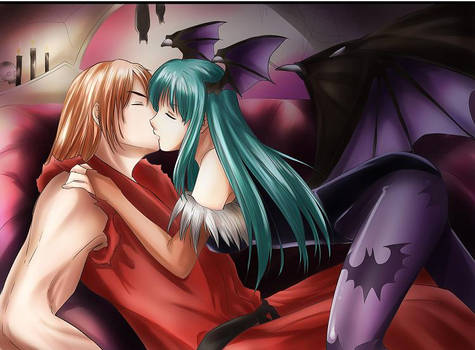 Morrigan and Ken (romantic kiss)