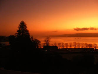 Sunset over river clyde