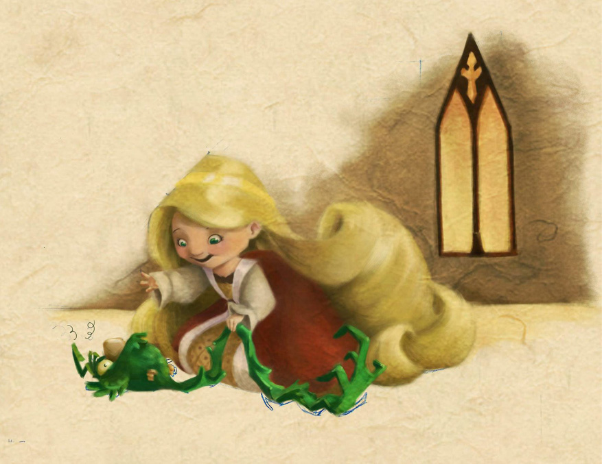 Rapunzel and Her Pet Bird