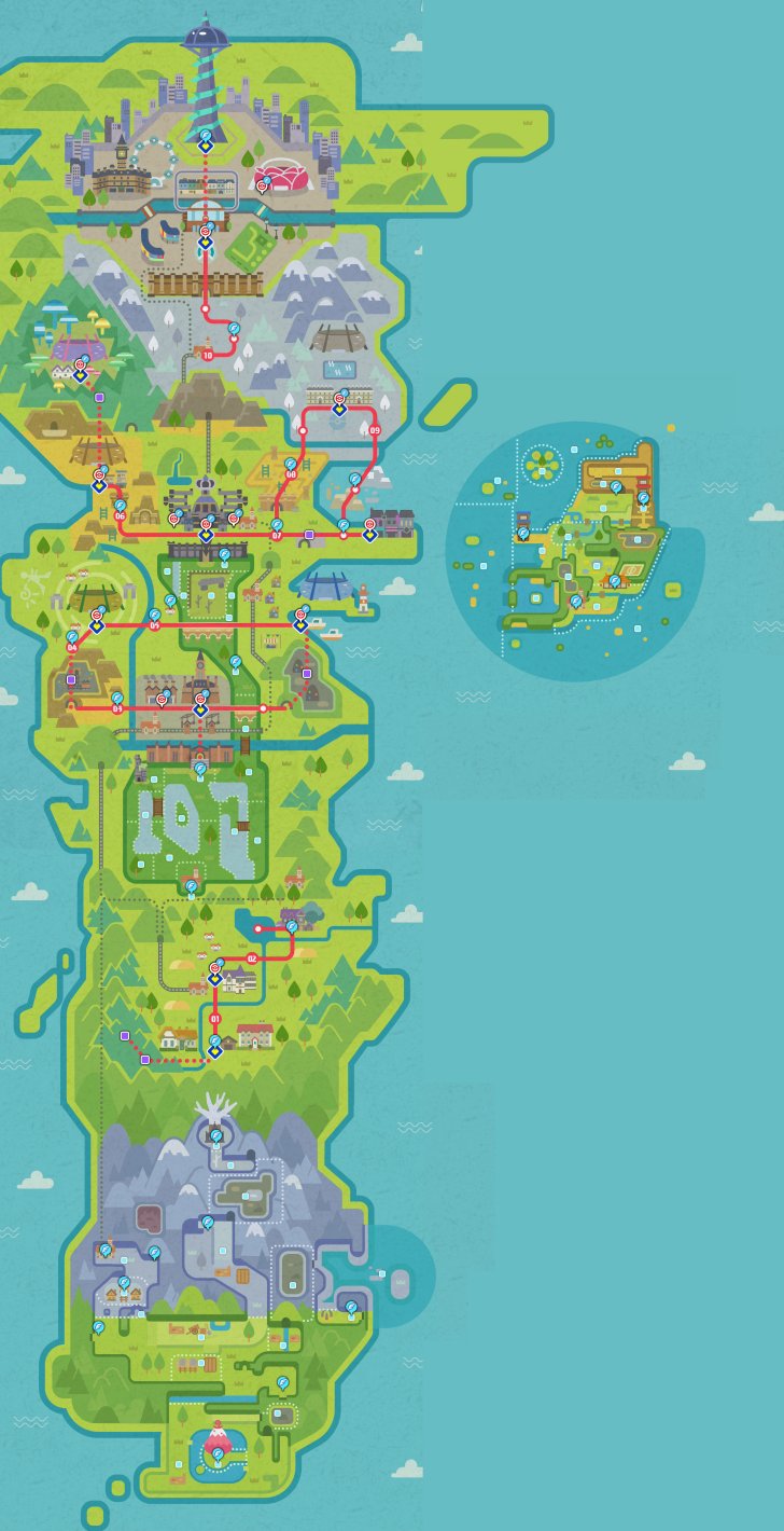 Pokemon Sword and Shield - Galar region (full map) by Vik2010s on ...