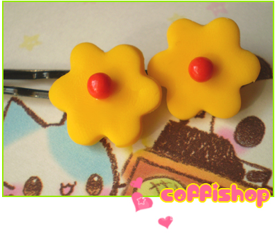 Yellow flowers - hair pins