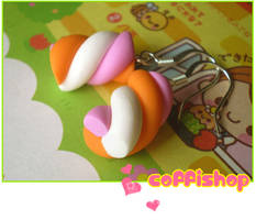 Pink orange white marshmallows