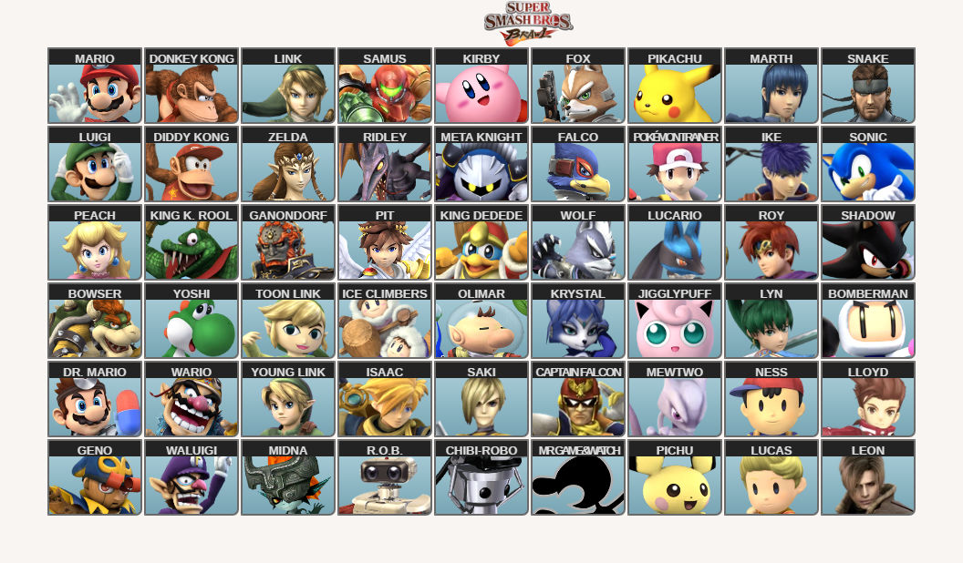 Super Smash Bros. Brawl - Expanded Roster (2008) by Jacopox666 on ...