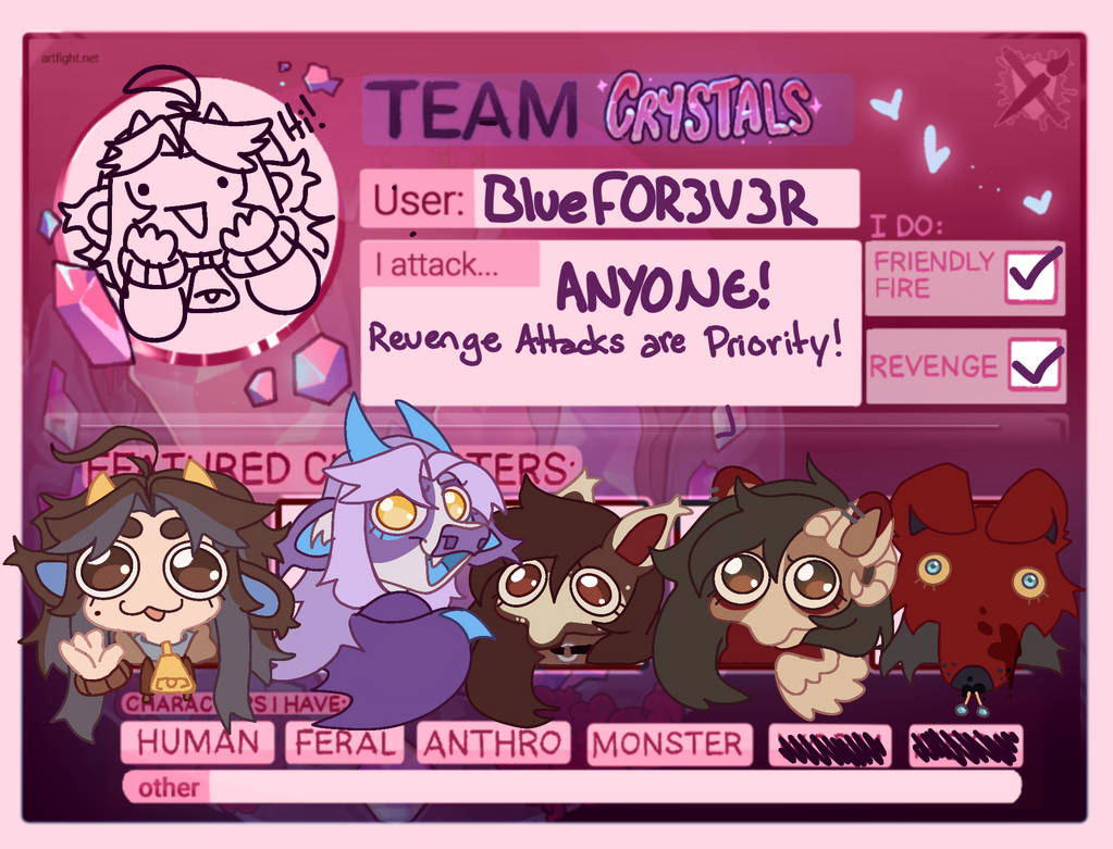 ArtFight 2025 Team Crystal! by BlueFOR3V3R on DeviantArt
