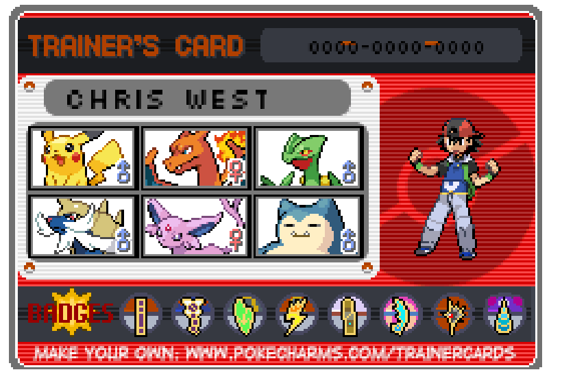 My pokemon trainer card