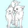 Young Love Free Cat Lineart