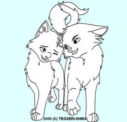 Young Love Free Cat Lineart