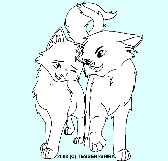 Young Love Free Cat Lineart