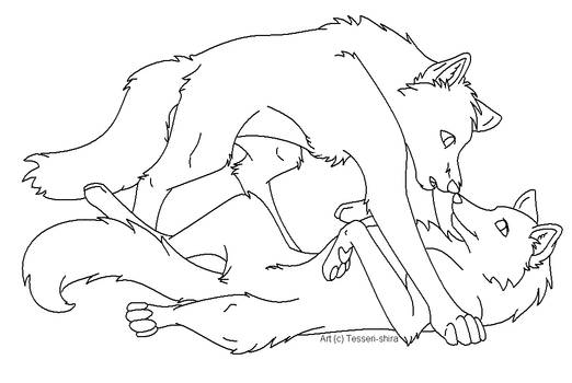 Free Wolf Love Lineart
