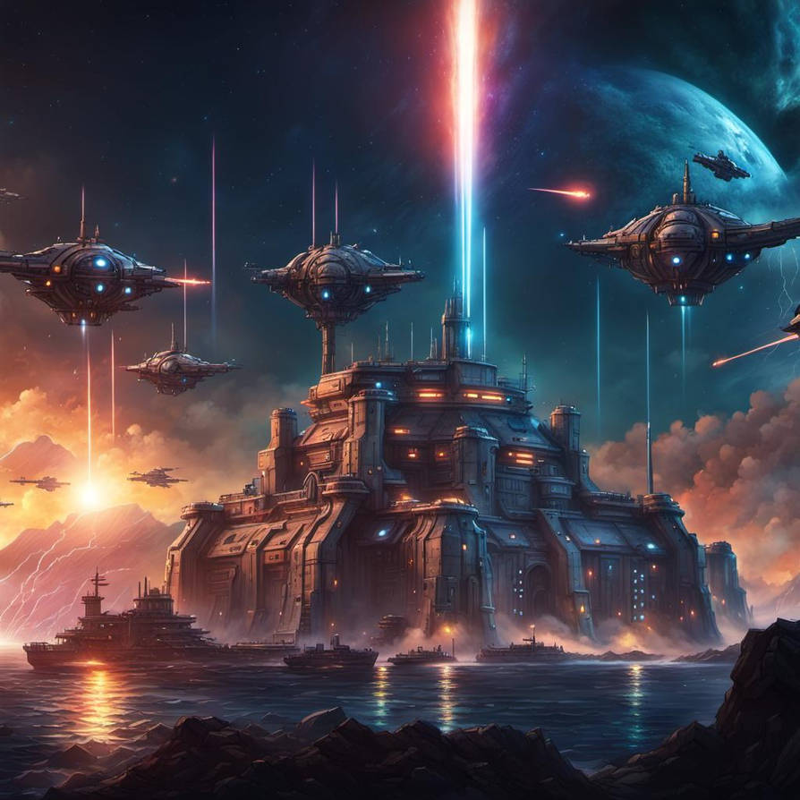 Sci fi Fortress With Laser Defense Turrets Shootin By Bjkjjnlk On sci-fi-fortress-with-laser-defense-turrets-shootin-by-bjkjjnlk-on