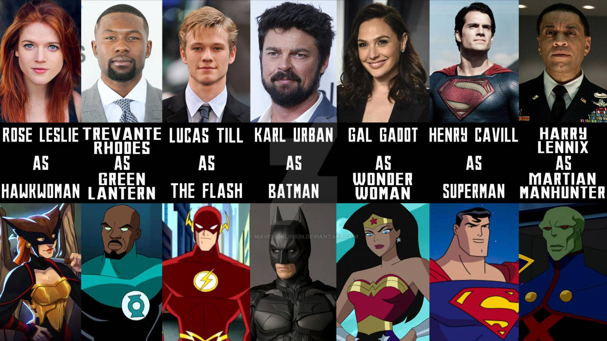 DC Comics Fan Casting Chart Justice League Phase1 by MaverickLinkin on