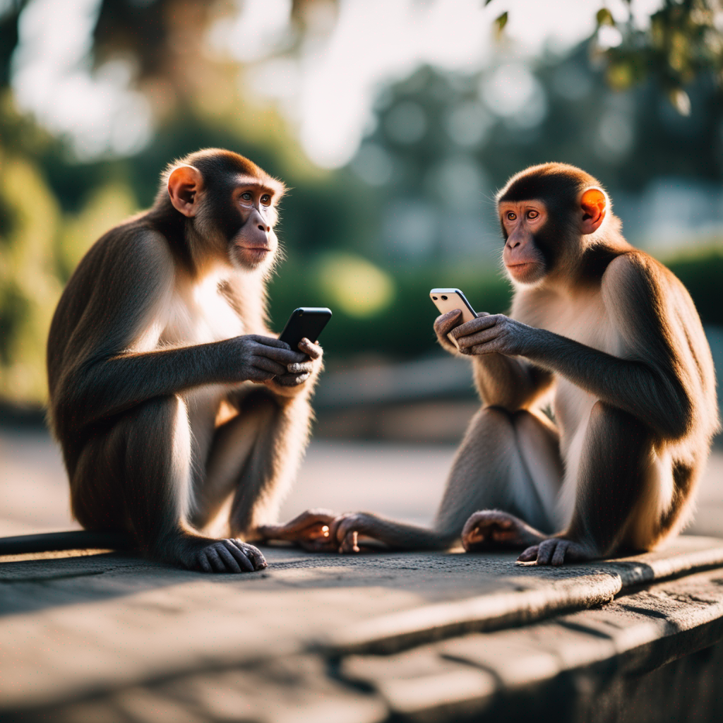 Monkeys with phones by happybudman on DeviantArt