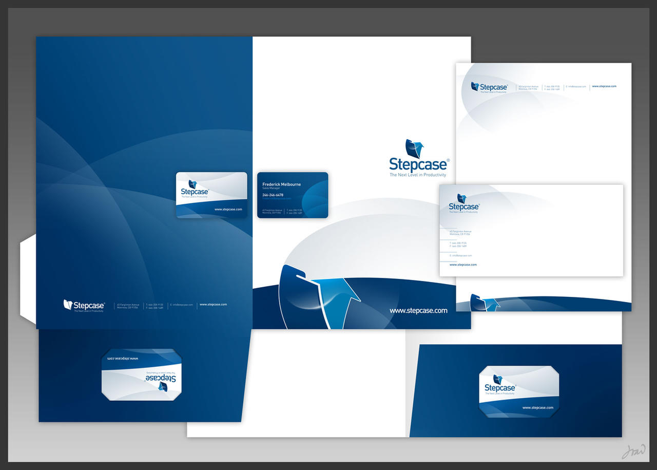 Stepcase logo + stationery