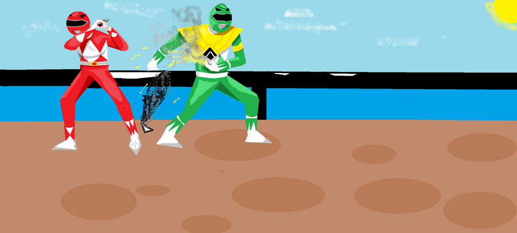 Red Ranger vs Green Ranger by wolfinc on DeviantArt