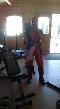 Deadpool cosplay gonna to Cinema see Deadpool 2 2