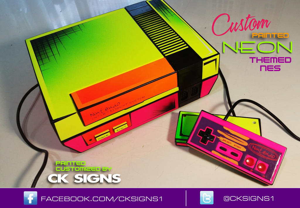 custom painted neon nes by CKSIGNS on DeviantArt