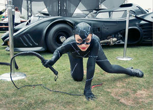 Catwoman with Batmobile