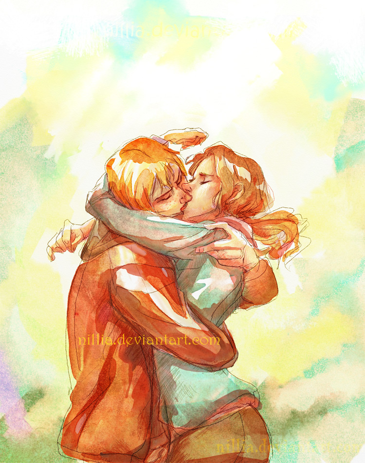 hermione and ron kiss