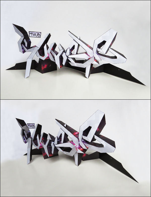 Papercraft 3d Graffiti - RUMBLE by valkyr-one on DeviantArt