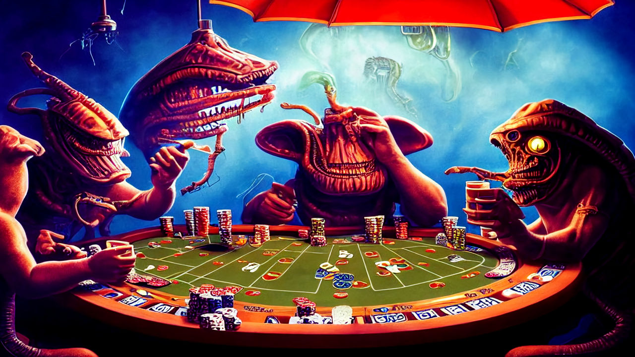 Aliens Playing Poker By LoloTheDabbler On DeviantArt aliens-playing-poker-by-lolothedabbler-on-deviantart