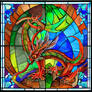 Christmas Stained Glass Dragon