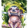 sloth traditional art ( adopt )