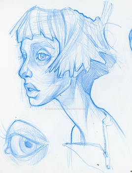 traditional sketch portrait of a girl