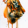 Tiger watercolor , tradition art