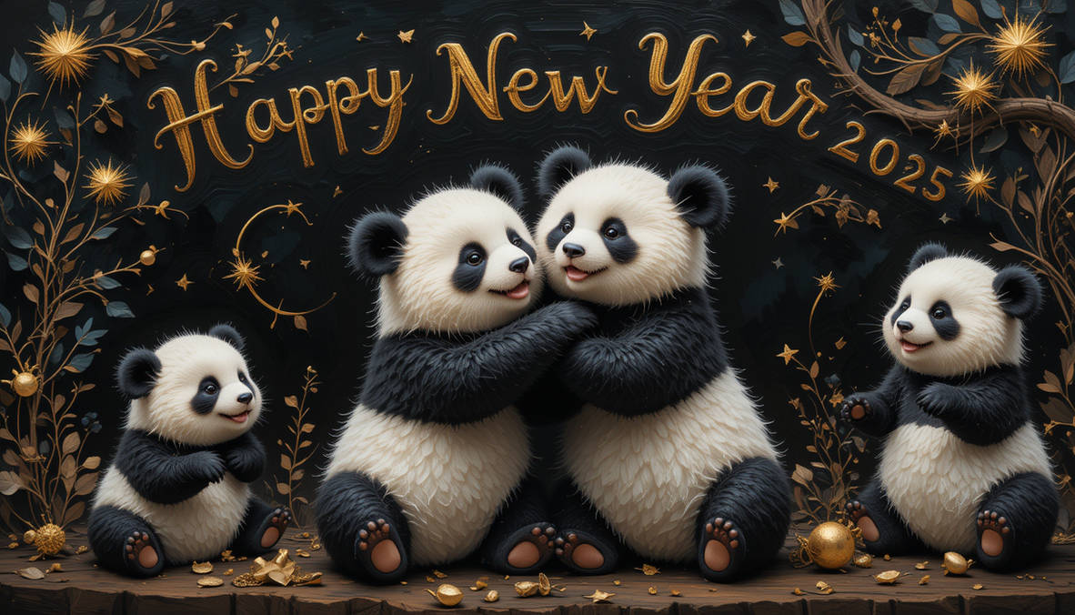 Freaky Pandas New Year's Hugs by NikulusT-T on DeviantArt