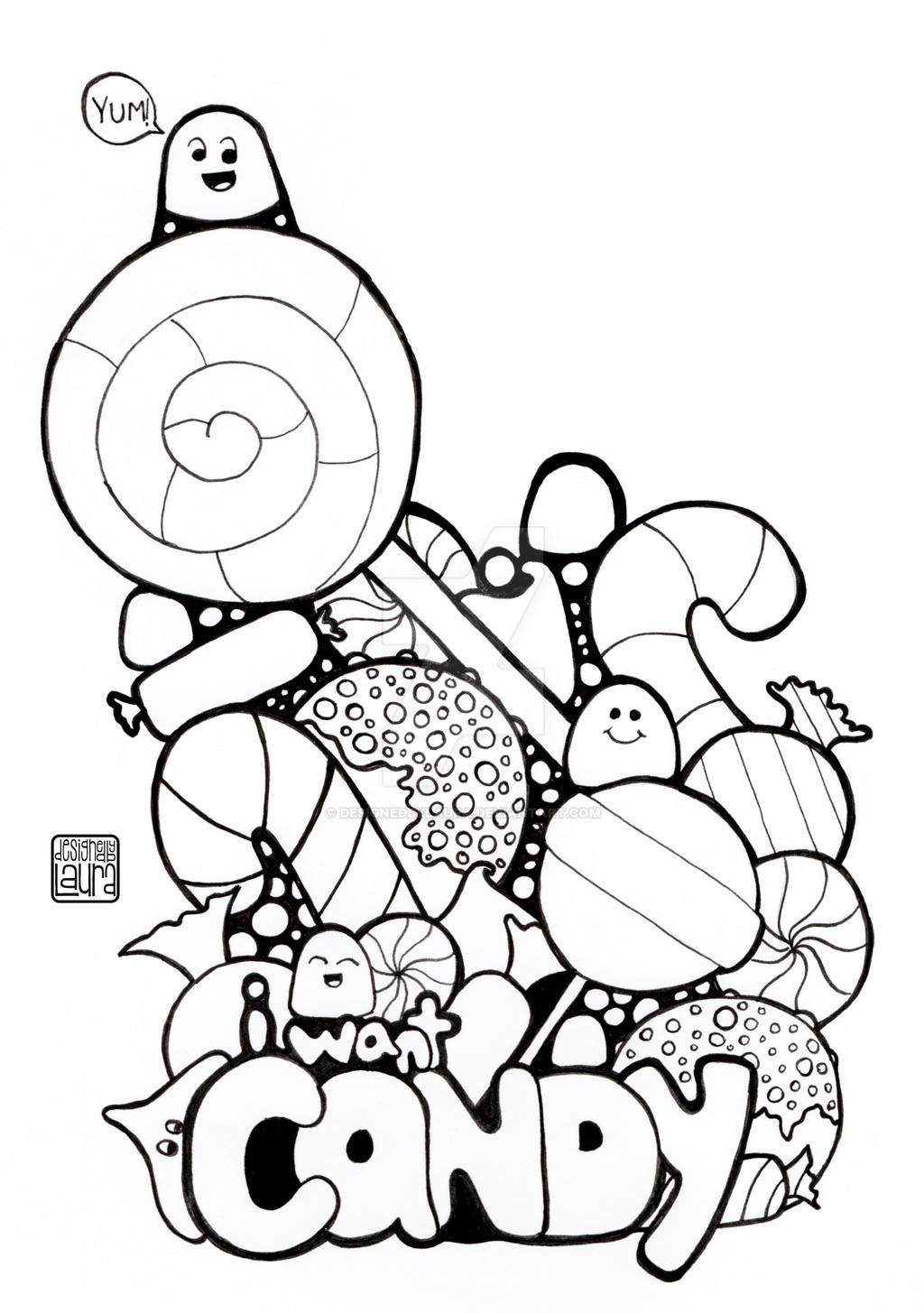 I Want Candy - Coloring Page by DesignedByLaura on DeviantArt