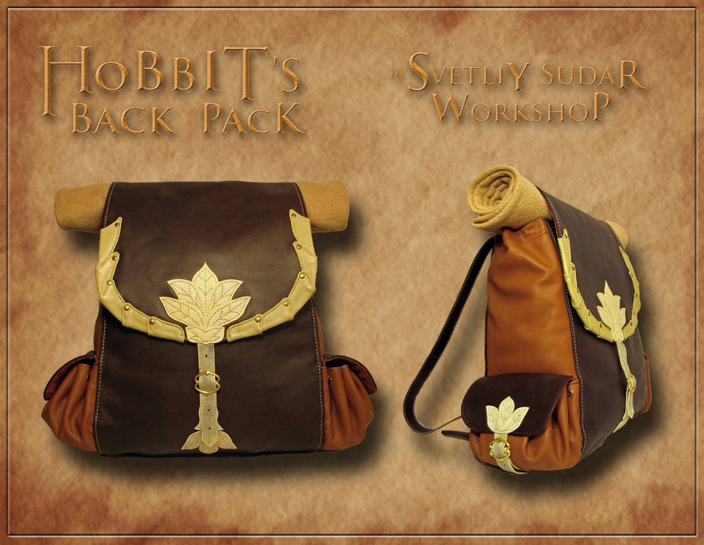 Hobbit's leather back pack(inspired Bilbo Baggins) by Svetliy-Sudar
