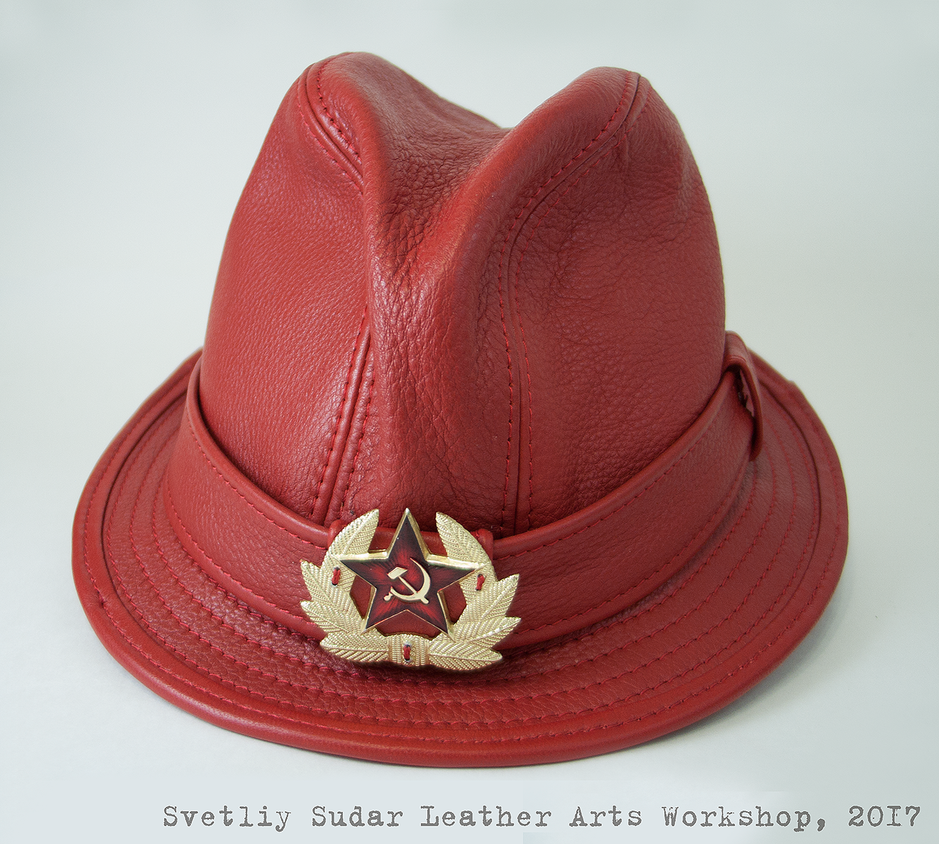 Red Alert Fedora Leather Hat