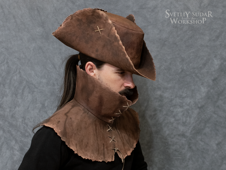 Bloodborne inspired handmade leather hat and cape