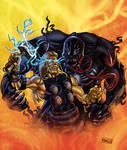 Ultimate Thor Vs Venom by Manuz-Ise
