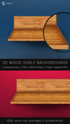 3D wood shelf backgrounds