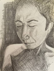 Depression Portrait, Graphite on Paper