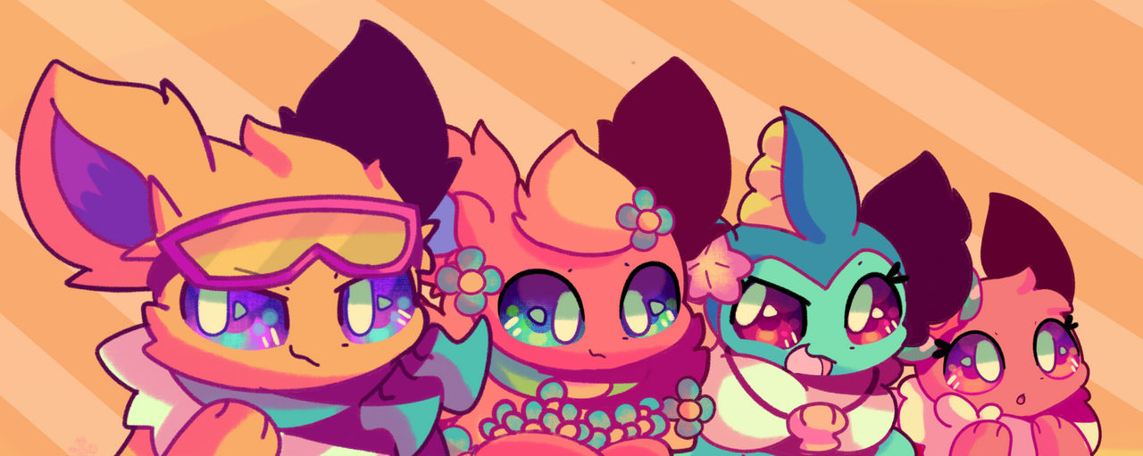 Eeveelution squad horizon art style