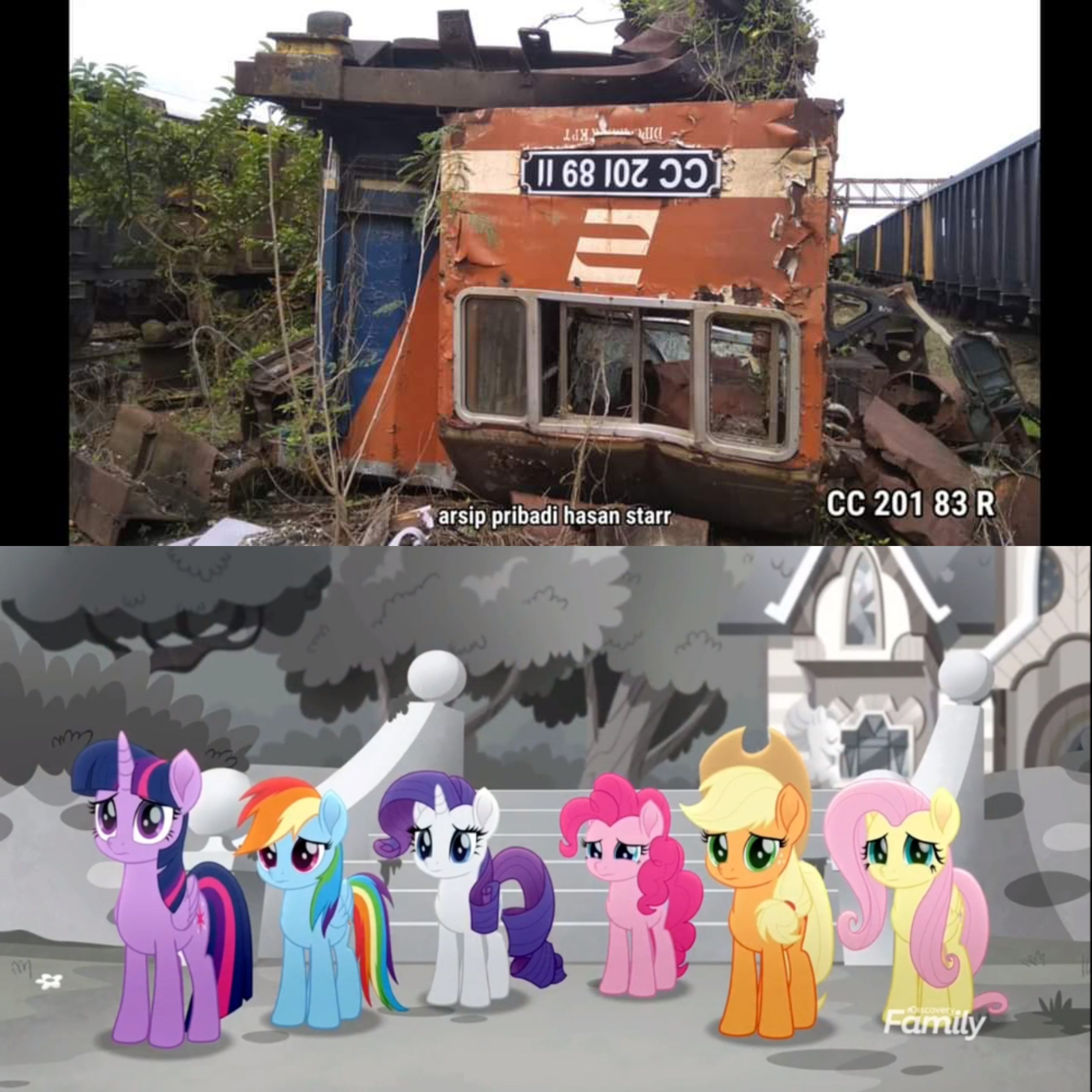 Mlp Train Engineer MLP Mane 6 Sad At CC201 83R Locomotive by ArrasyaDelvino on DeviantArt