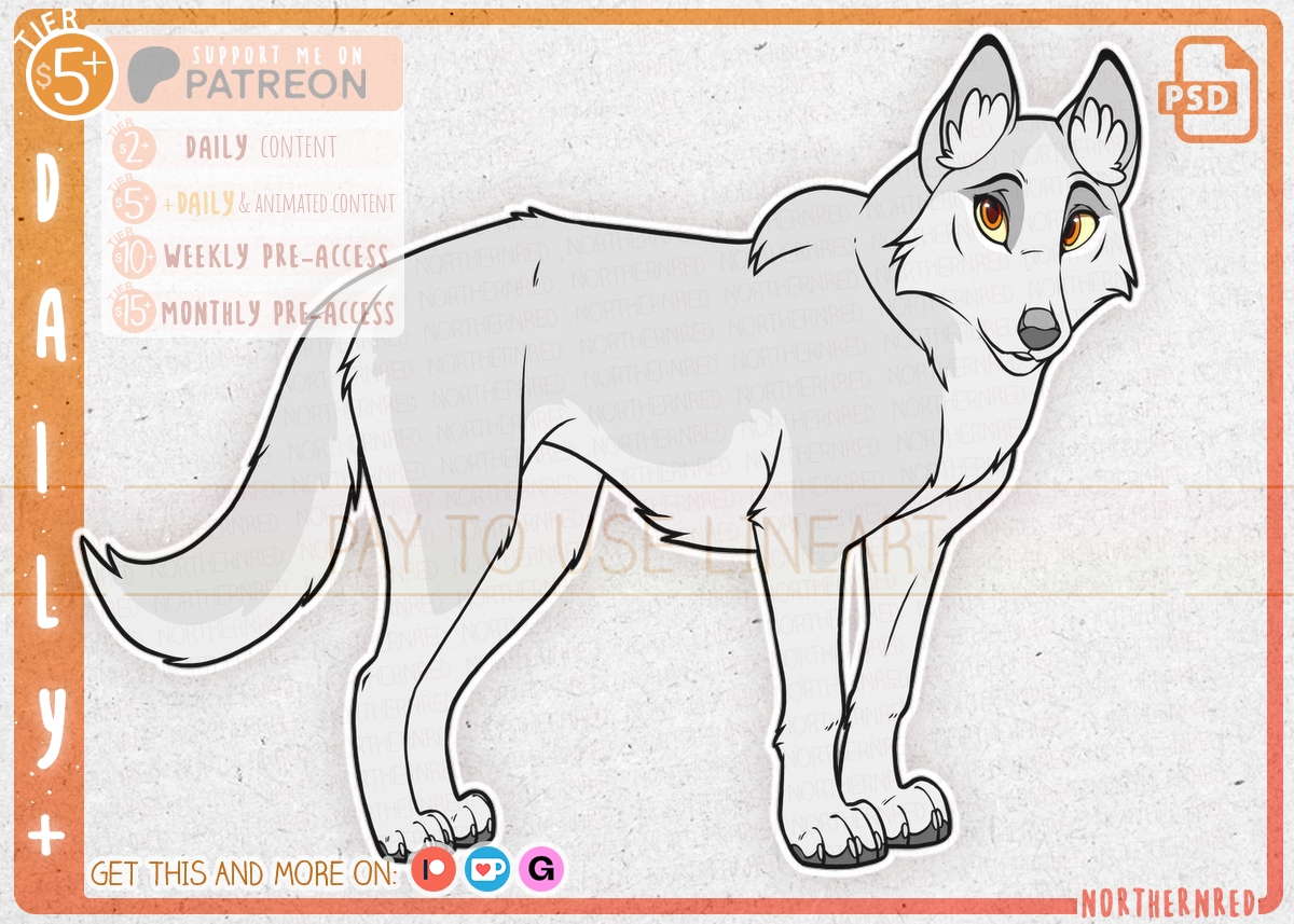 DAILY+ = Cartoony wolf by NorthernRed on DeviantArt
