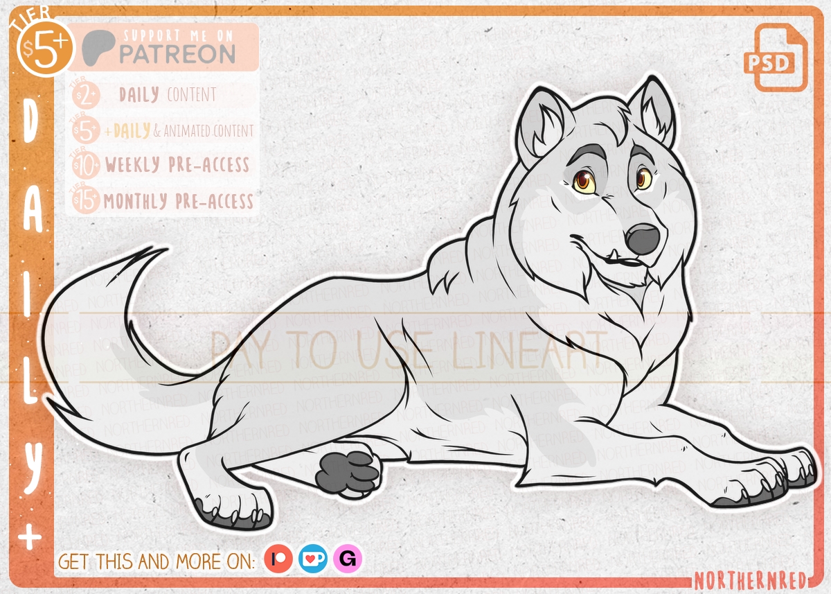DAILY+ = Cartoony wolf by NorthernRed on DeviantArt
