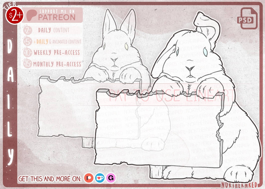 DAILY - Bunny + sign by NorthernRed on DeviantArt