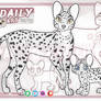 DAILY: Serval + markings + kitten (Cartoon Style)