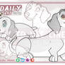 DAILY: Dachshund + puppy (Cartoon Style)