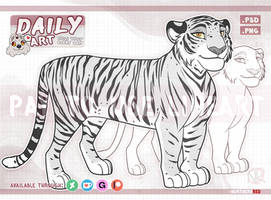 DAILY: Tiger + stripes (Cartoon Style)