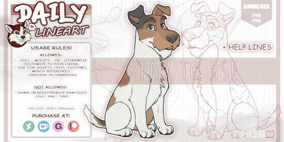 DAILY: Fox Terrier dog + help lines! (cartoony)