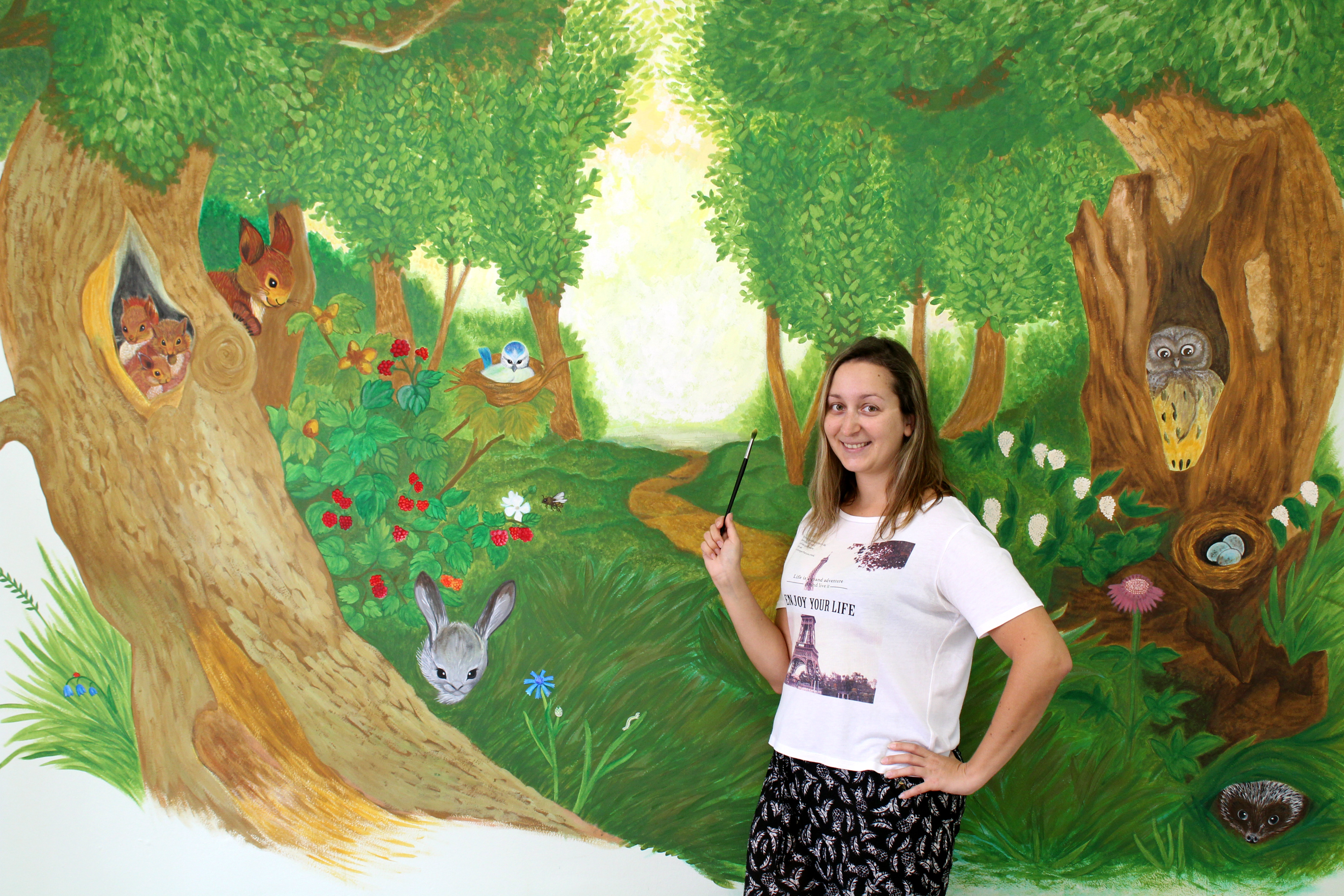 forest mural with animals 2017