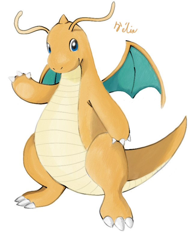 Dragonite (from the original pose) by Flixg on DeviantArt