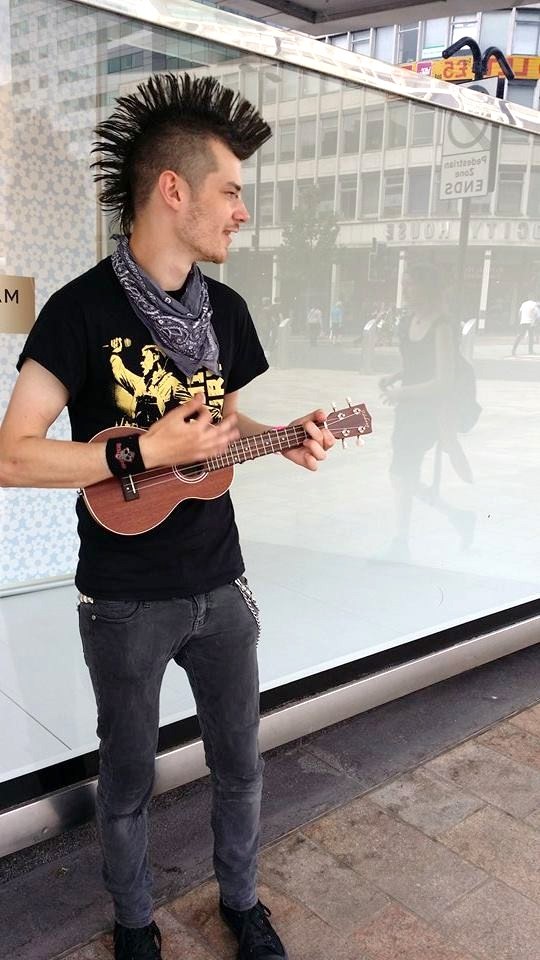 busking with a ukulele